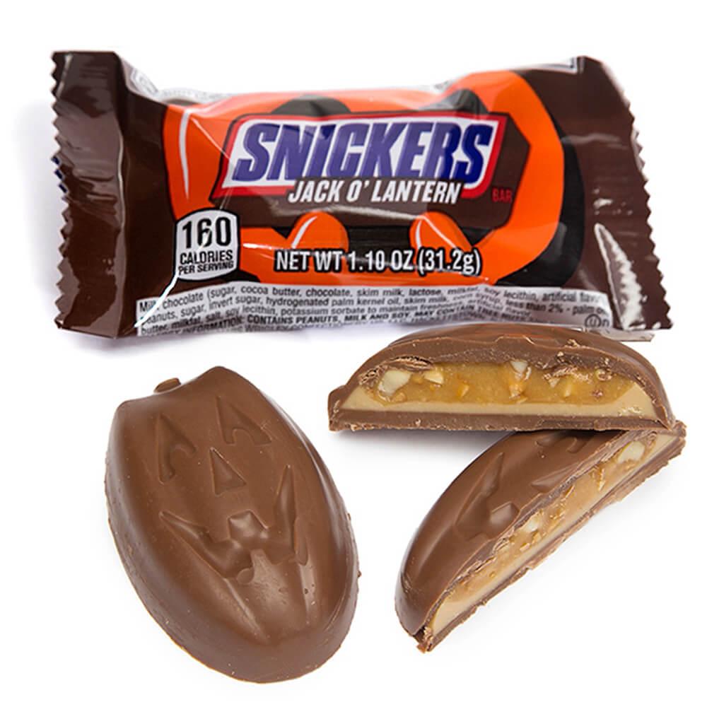 Snickers Halloween Pumpkin Candy Bars: 24-Piece Box - Candy Warehouse