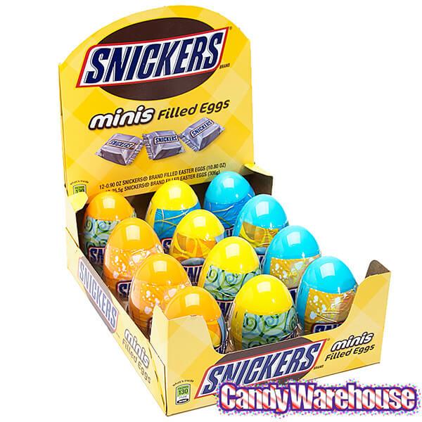 Snickers Minis Candy Filled Plastic Easter Eggs: 12-Piece Display - Candy Warehouse