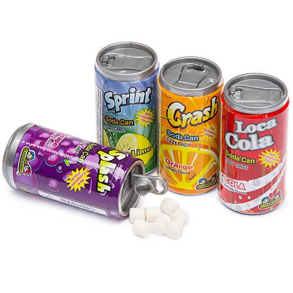 Soda Pop Fizzy Candy Cans Six-Packs: 12-Piece Box - Candy Warehouse