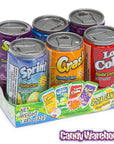 Soda Pop Fizzy Candy Cans Six-Packs: 12-Piece Box - Candy Warehouse