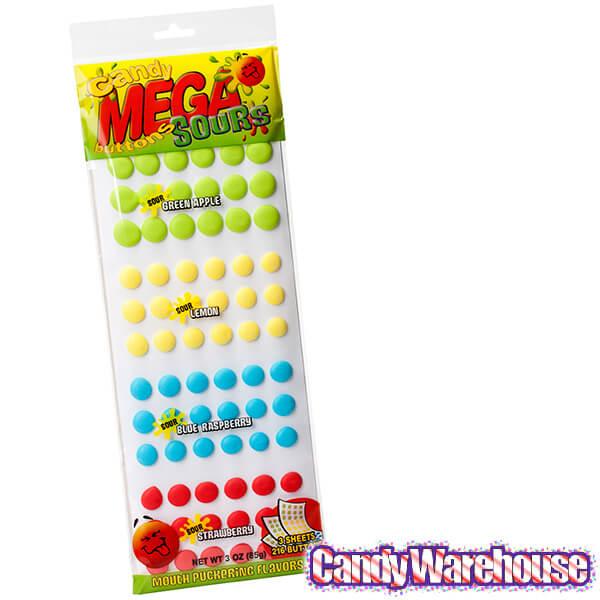 Sour Mega Candy Buttons Sheets: 3-Piece Pack - Candy Warehouse