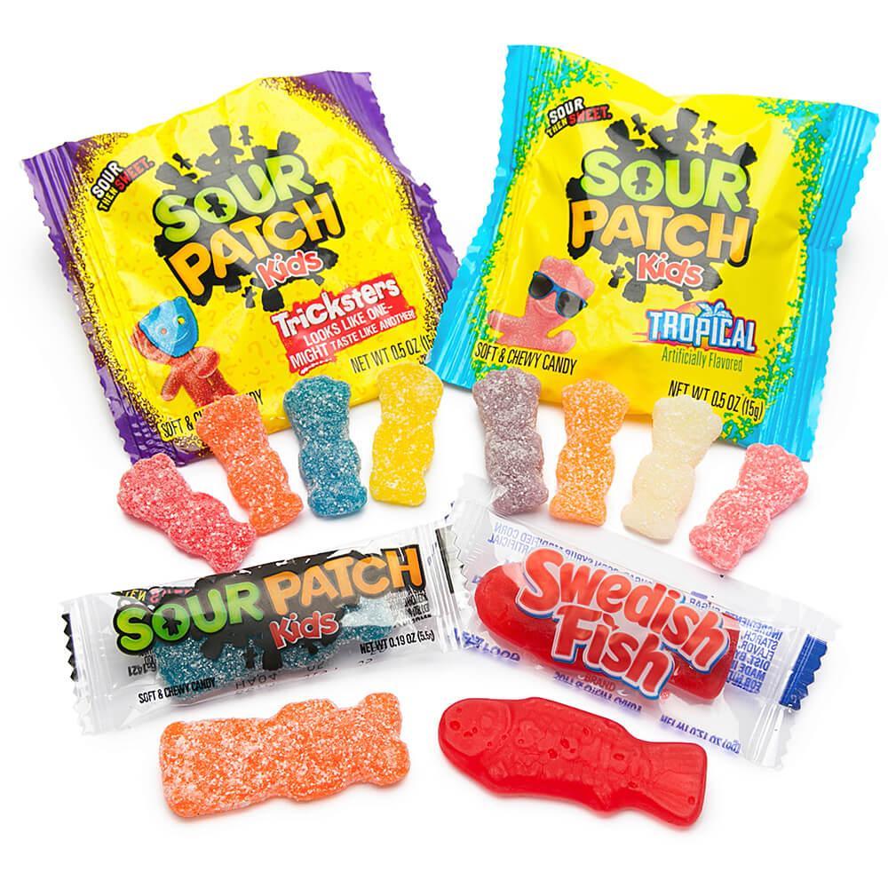 Sour Patch Kids and Swedish Fish Candy Packs Assortment: 160-Piece Bag - Candy Warehouse