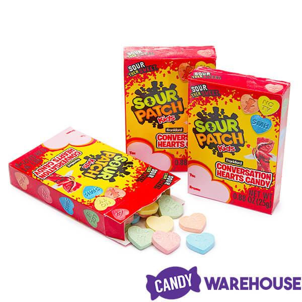 Sour Patch Kids Conversation Hearts Candy Packs: 36-Piece Box - Candy Warehouse