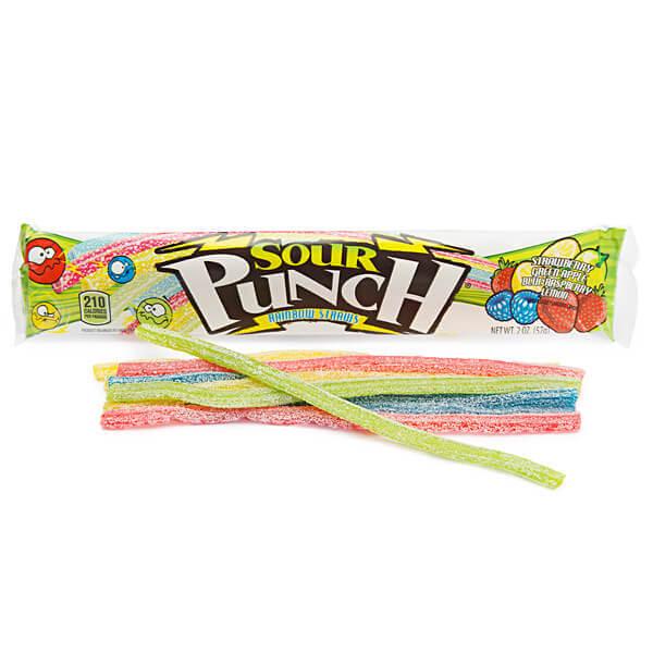 Sour Punch Straws 2-Ounce Packs - Rainbow: 24-Piece Box - Candy Warehouse