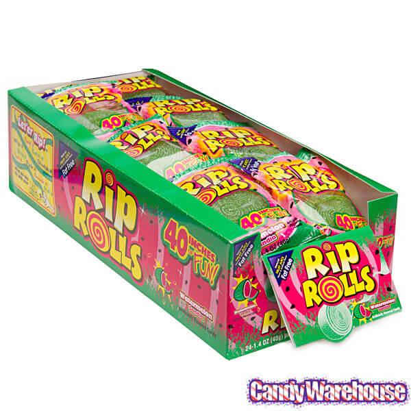 Sour Rip Rolls - Watermelon: 24-Piece Display - Candy Warehouse