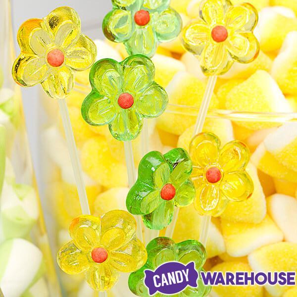 Sparkle Candy Flower Lollipops: 100-Piece Bag - Candy Warehouse