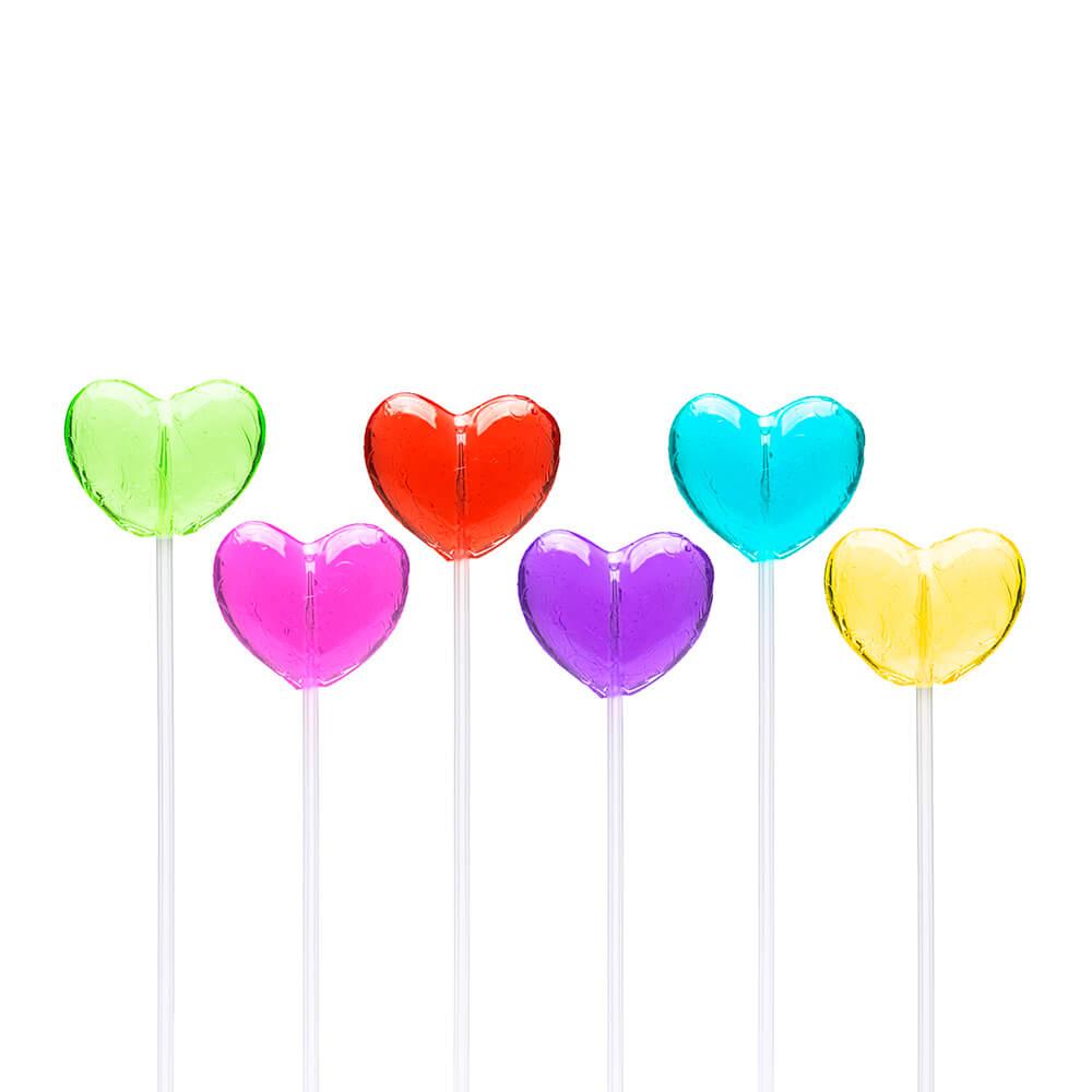 Sparkle Candy Heart Lollipops - Assorted: 100-Piece Bag - Candy Warehouse