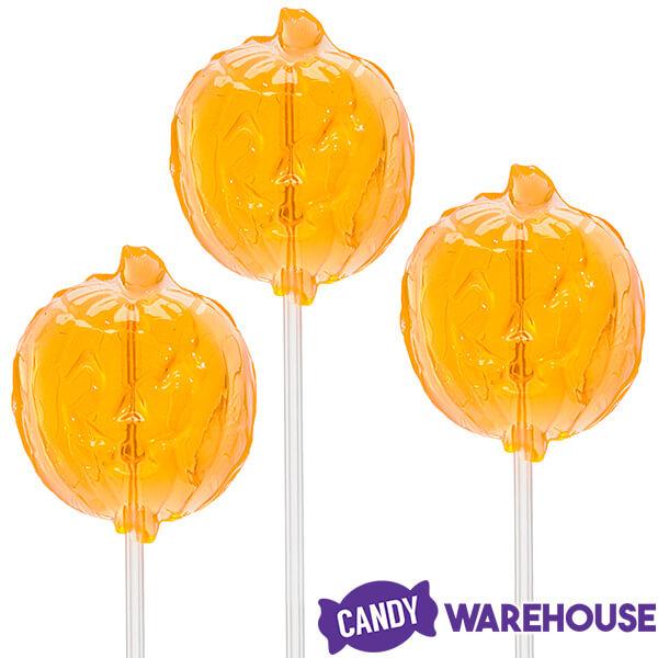 Sparkle Candy Pumpkin Lollipops: 100-Piece Bag - Candy Warehouse