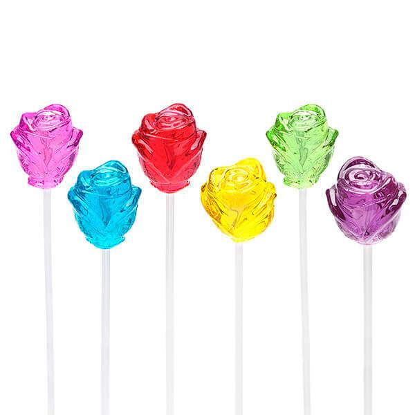 Sparkle Candy Rose Lollipops - Assorted: 100-Piece Bag - Candy Warehouse