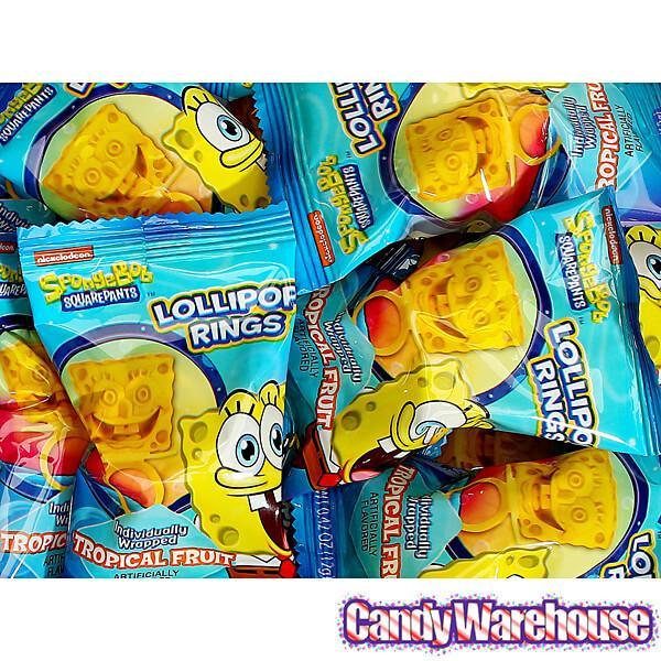 SpongeBob SquarePants Lollipop Candy Rings: 24-Piece Display - Candy Warehouse