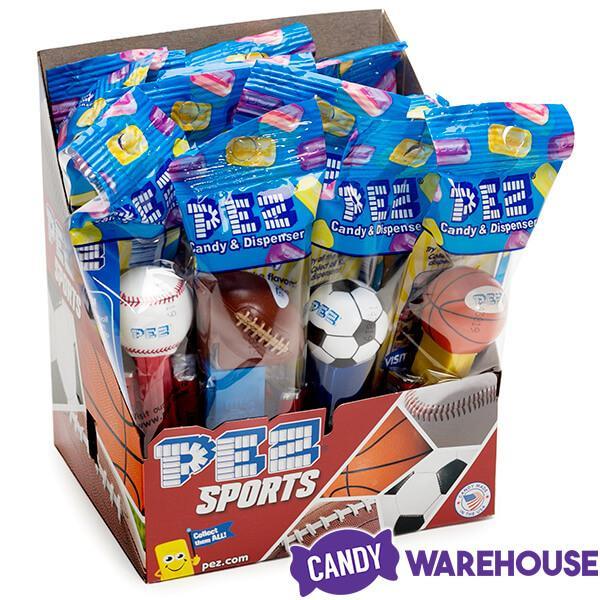 Sports Balls PEZ Candy Packs: 12-Piece Display - Candy Warehouse