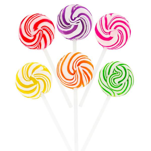 Squiggly Pops Petite Swirl Lollipops - Assorted: 24-Piece Jar - Candy Warehouse