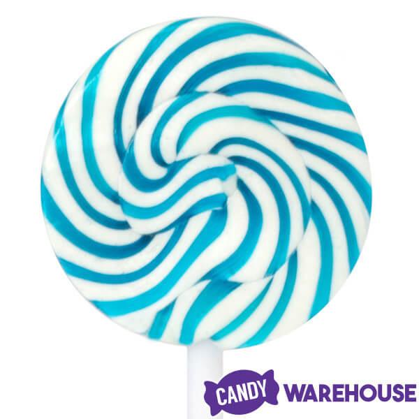 Squiggly Pops Petite Swirl Lollipops - Blue Raspberry: 24-Piece Jar - Candy Warehouse