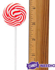 Squiggly Pops Petite Swirl Lollipops - Cherry: 24-Piece Jar - Candy Warehouse