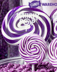 Squiggly Pops Petite Swirl Lollipops - Grape: 24-Piece Jar - Candy Warehouse