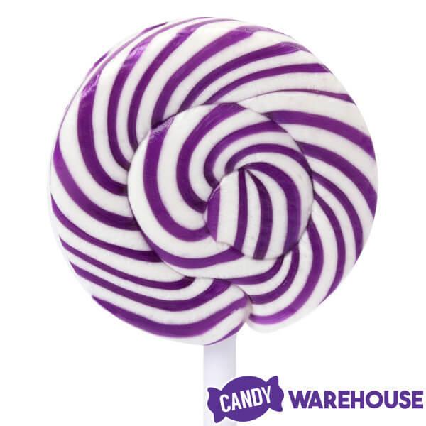 Squiggly Pops Petite Swirl Lollipops - Grape: 24-Piece Jar - Candy Warehouse