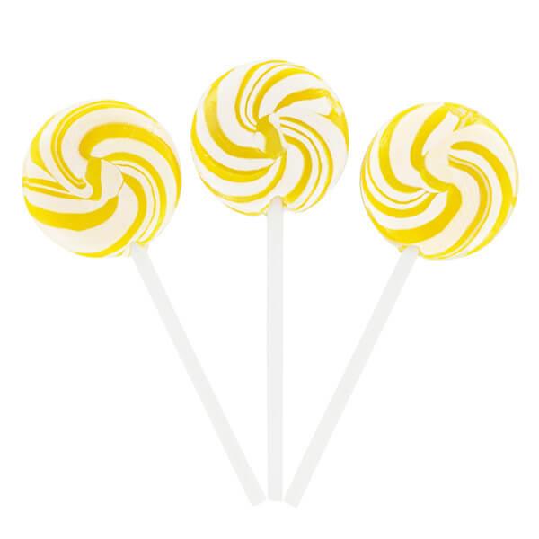 Squiggly Pops Petite Swirl Lollipops - Lemon: 24-Piece Jar - Candy Warehouse