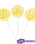 Squiggly Pops Petite Swirl Lollipops - Lemon: 24-Piece Jar - Candy Warehouse