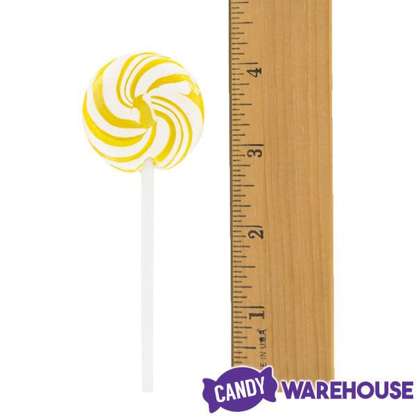 Squiggly Pops Petite Swirl Lollipops - Lemon: 24-Piece Jar - Candy Warehouse