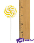 Squiggly Pops Petite Swirl Lollipops - Lemon: 24-Piece Jar - Candy Warehouse