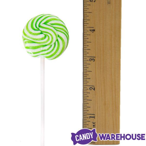 Squiggly Pops Petite Swirl Lollipops - Lime: 24-Piece Jar - Candy Warehouse