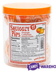 Squiggly Pops Petite Swirl Lollipops - Orange: 24-Piece Jar - Candy Warehouse