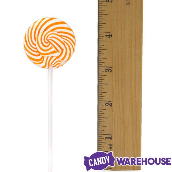 Squiggly Pops Petite Swirl Lollipops - Orange: 24-Piece Jar - Candy Warehouse