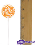 Squiggly Pops Petite Swirl Lollipops - Orange: 24-Piece Jar - Candy Warehouse