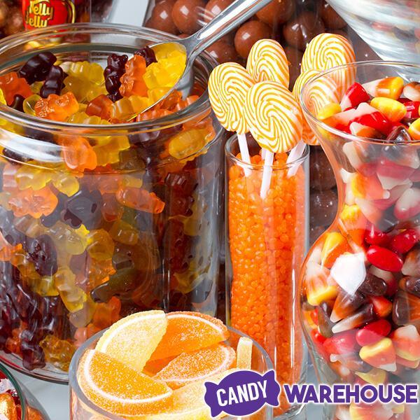 Squiggly Pops Petite Swirl Lollipops - Orange: 24-Piece Jar - Candy Warehouse