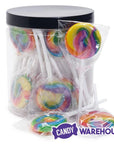 Squiggly Pops Petite Swirl Lollipops - Rainbow Cherry: 24-Piece Jar - Candy Warehouse