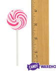 Squiggly Pops Petite Swirl Lollipops - Strawberry: 24-Piece Jar - Candy Warehouse