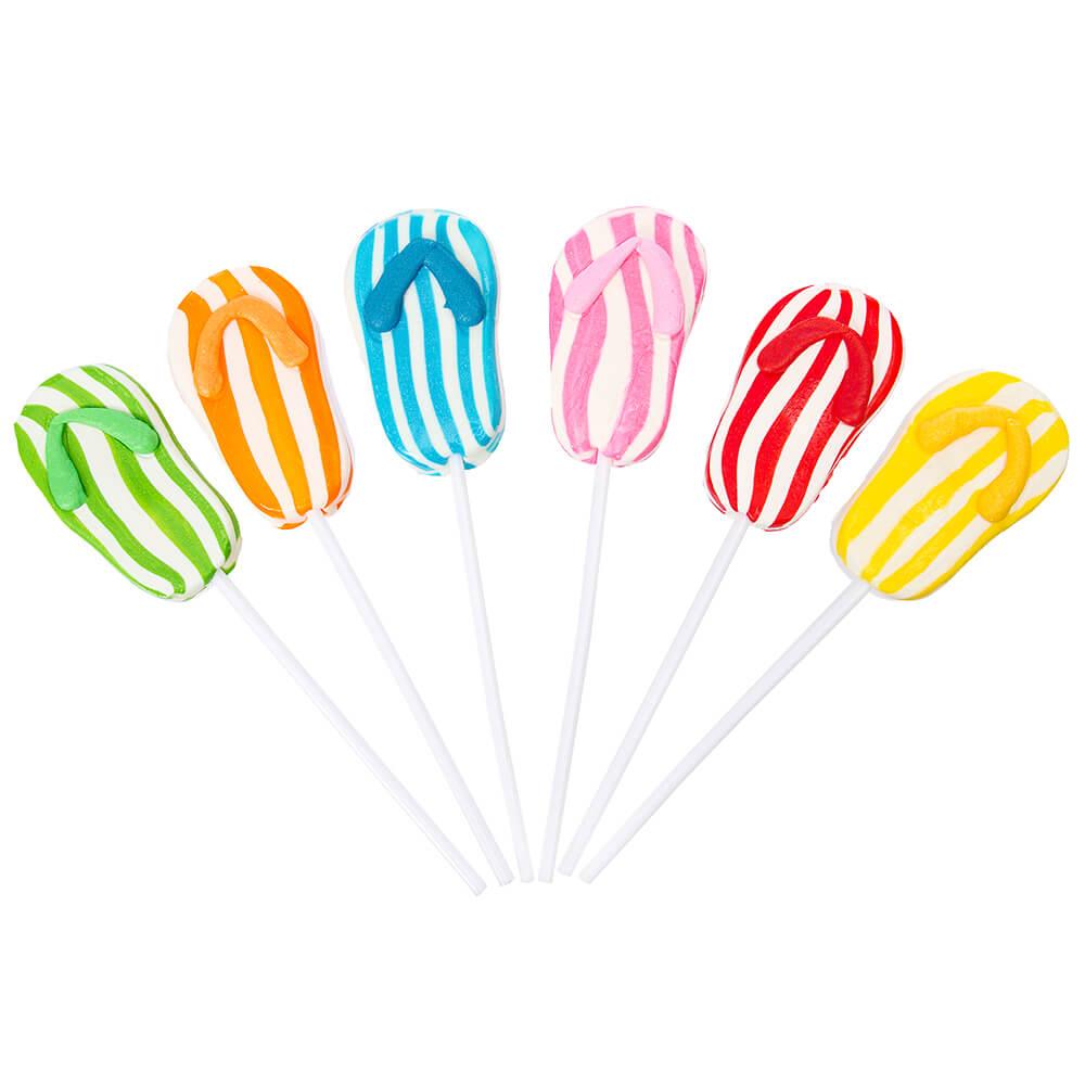 Squire Boone Flip Flops Beach Squire Boone Sandal Lollipops: 24-Piece Box - Candy Warehouse