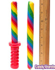 Squire Boone Rainbow Cherry Candy Barber Poles with Handles: 12-Piece Box - Candy Warehouse