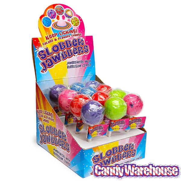 Squire Boone Slobber Jawbbers Jawbreaker Pops with Gum Center: 12-Piece Display - Candy Warehouse