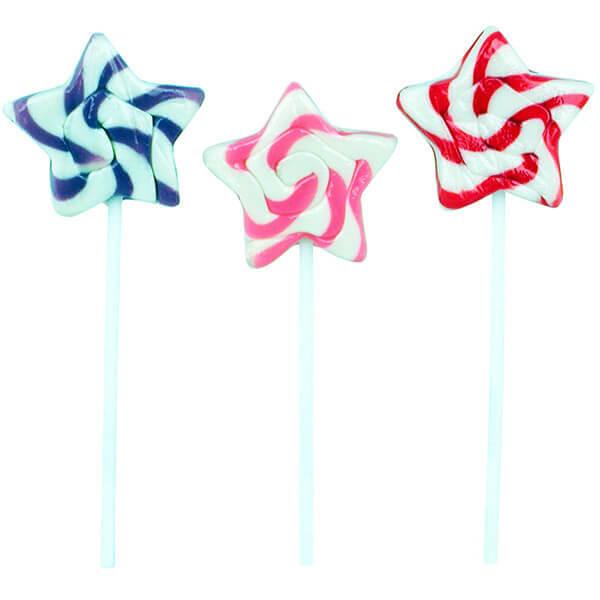 Squire Boone Teeny Swirled Star Lollipops: 24-Piece Box - Candy Warehouse