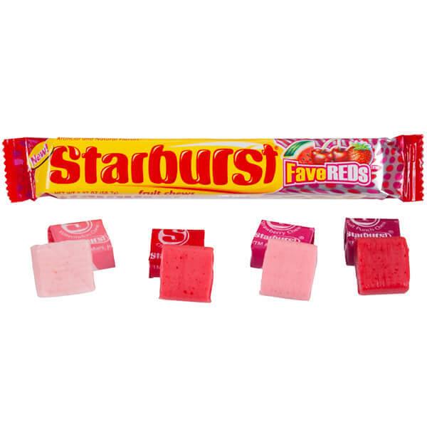 Starburst Fruit Chews Candy Packs - FaveREDs: 24-Piece Box - Candy Warehouse