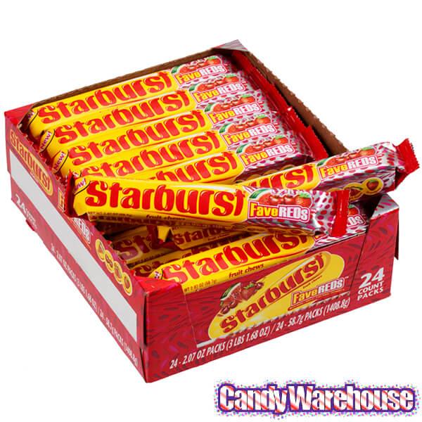 Starburst Fruit Chews Candy Packs - FaveREDs: 24-Piece Box - Candy Warehouse