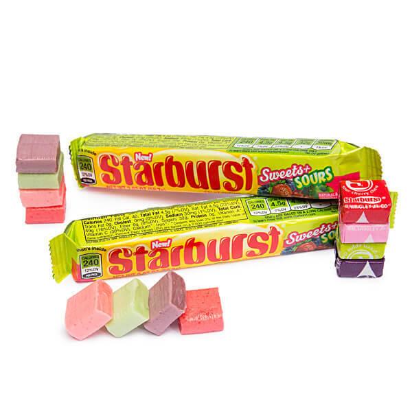 Starburst Fruit Chews Candy Packs - Sweets and Sours: 24-Piece Box - Candy Warehouse