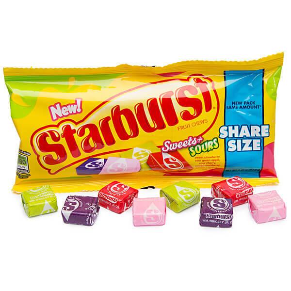 Starburst Fruit Chews King Size Candy Packs - Sweets and Sours: 15-Piece Box - Candy Warehouse