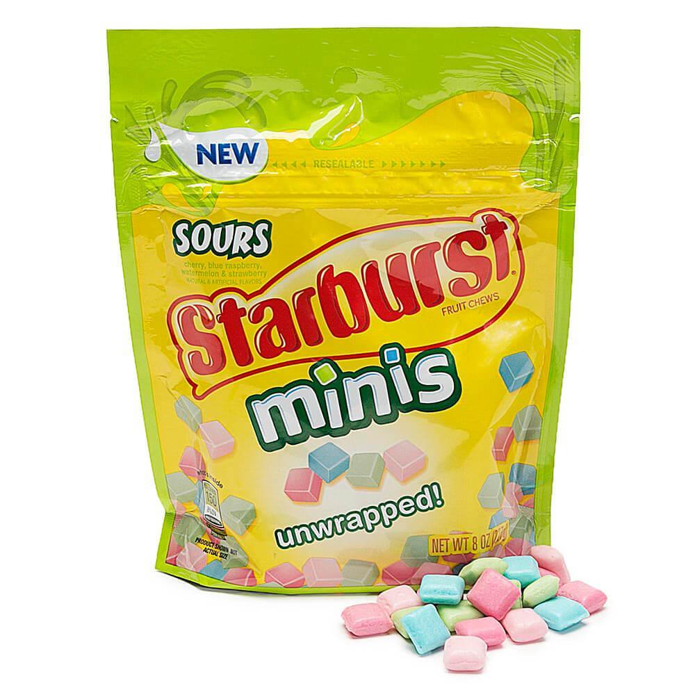 Starburst Minis Fruit Chews Candy - Sours: 8-Ounce Bag - Candy Warehouse