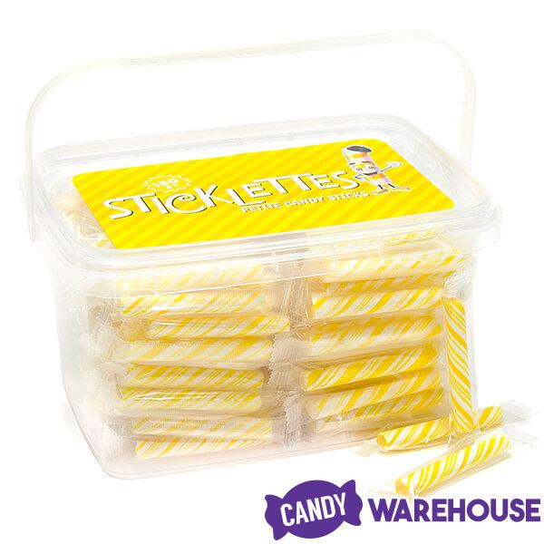 Sticklettes Petite Candy Sticks - Lemon: 150-Piece Tub - Candy Warehouse