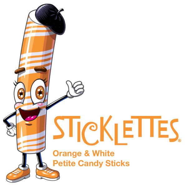 Sticklettes Petite Candy Sticks - Orange: 150-Piece Tub - Candy Warehouse