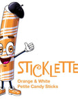 Sticklettes Petite Candy Sticks - Orange: 150-Piece Tub - Candy Warehouse