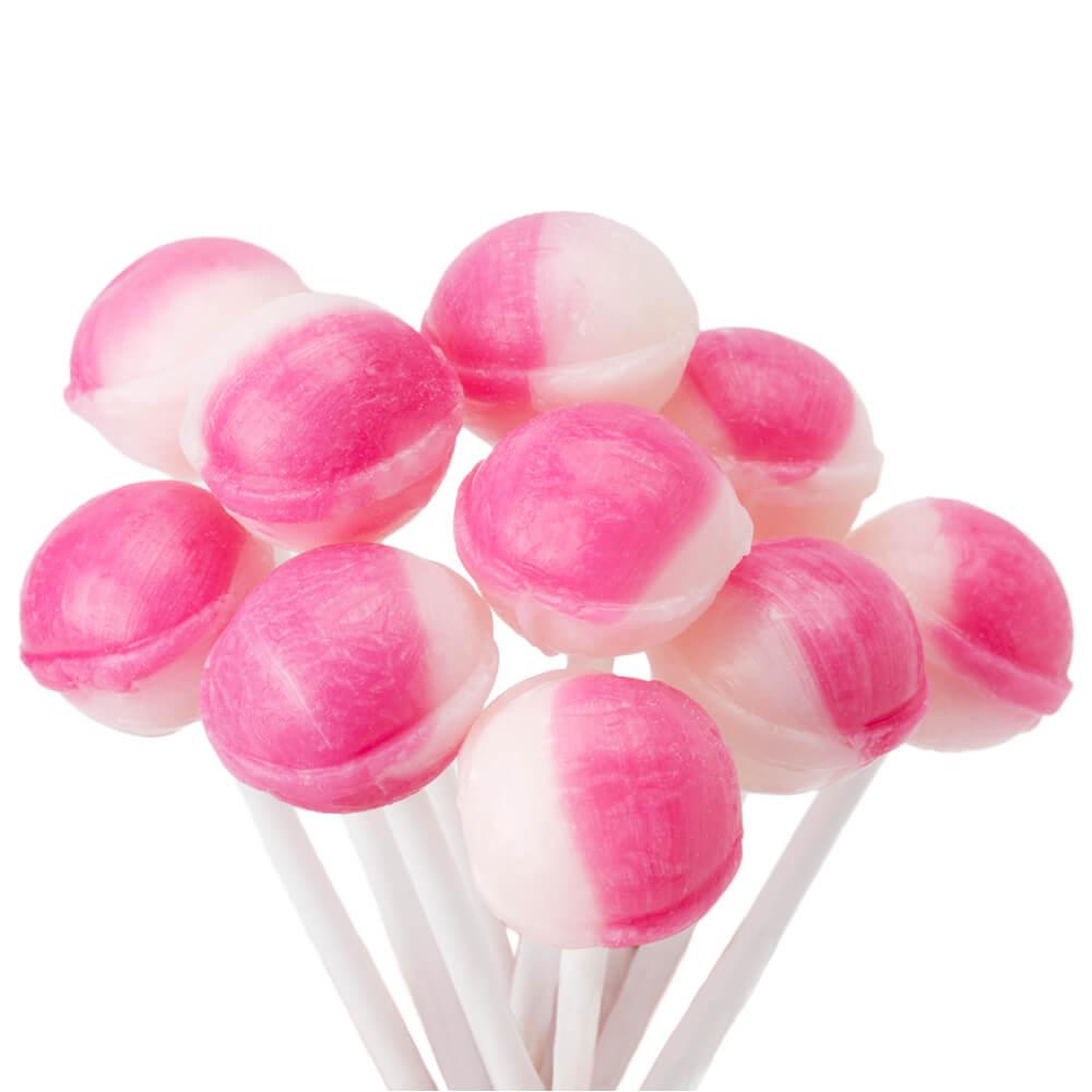 Strawberry & Cream Mini Ball Pops: 150-Piece Tub - Candy Warehouse