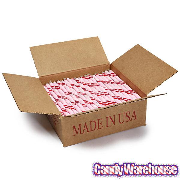 Strawberry Hard Candy Sticks: 100-Piece Box - Candy Warehouse