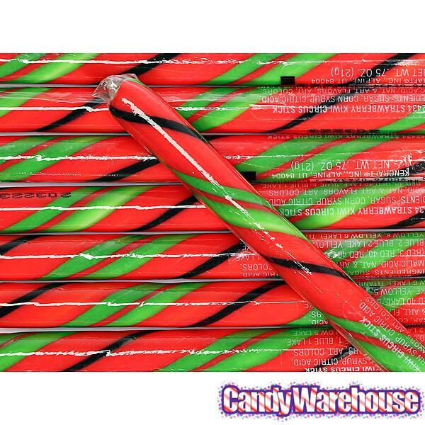 Strawberry Kiwi Hard Candy Sticks: 100-Piece Box - Candy Warehouse