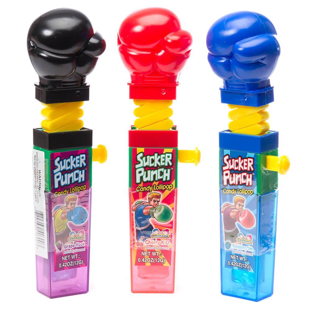 Sucker Punch Candy Lollipops: 12-Piece Box - Candy Warehouse