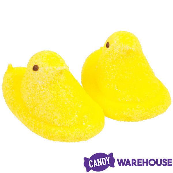 Sugar Free Peeps Yellow Marshmallow Chicks 3-Piece Packs: 12-Piece Case - Candy Warehouse