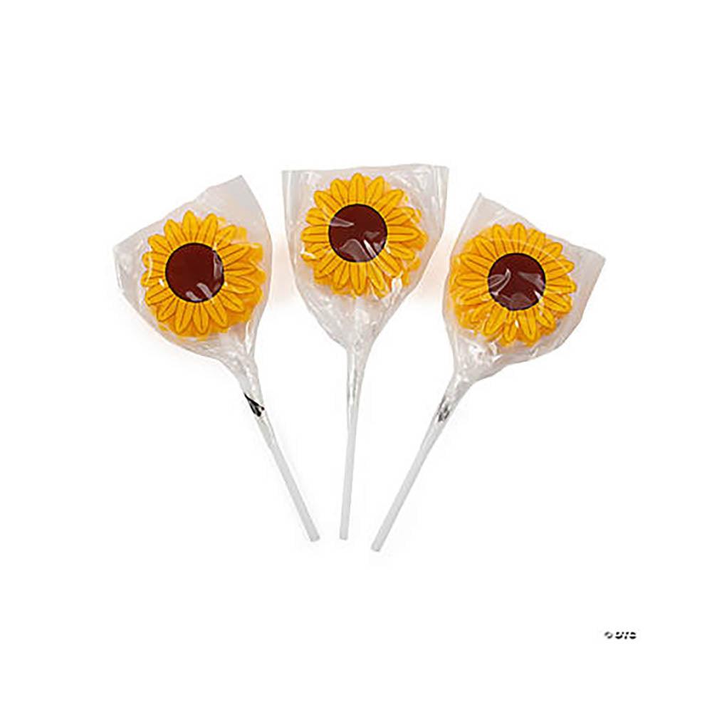 Sunflower Lollipops: 12-Piece Box - Candy Warehouse