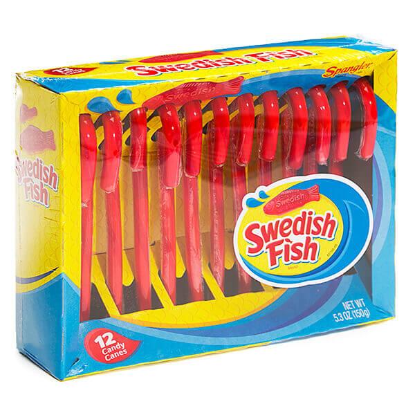 Swedish Fish Candy Canes: 12-Piece Box - Candy Warehouse